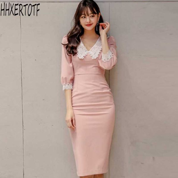 spring fashion women lace stitching pencil dress office ol dresses 210531, Black;gray
spring fashion women lace stitching pencil dress office ol dresses 210531, Black;gray