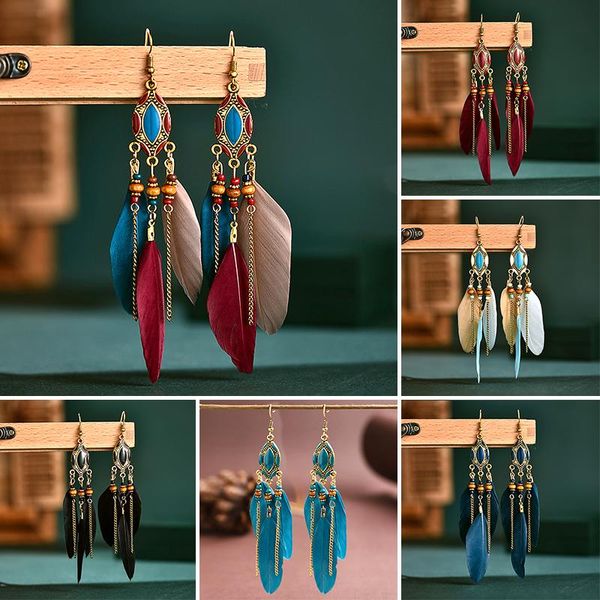 dangle & chandelier creative retro tassel feather earrings women's long oil dripping european and american bohemian jewelry party acces, Silver
dangle & chandelier creative retro tassel feather earrings women's long oil dripping european and american bohemian jewelry party acces, Silver