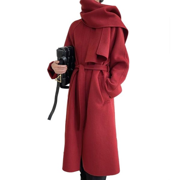 women's wool & blends women autumn winter 90% cashmere fashionable coat thickness warm woolen jackets outwear with belt + scarf, Black
women's wool & blends women autumn winter 90% cashmere fashionable coat thickness warm woolen jackets outwear with belt + scarf, Black