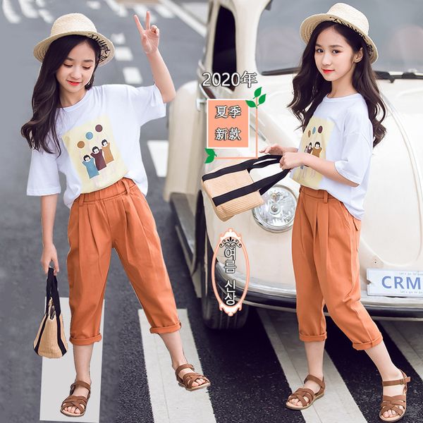 Summer Girl Clothing Sets Short Sleeve Printing T-Shirt+Pants 2Pcs Teenagers Kid Clothing Suit 5.7.11 Years Old, Khaki suit
Summer Girl Clothing Sets Short Sleeve Printing T-Shirt+Pants 2Pcs Teenagers Kid Clothing Suit 5.7.11 Years Old, Khaki suit