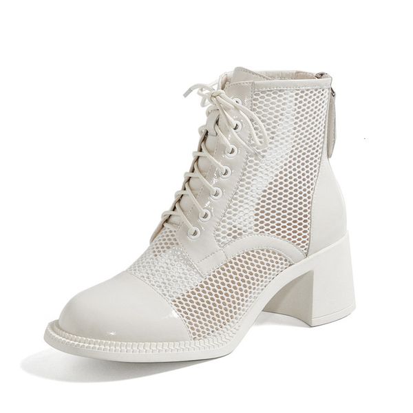 the higher quality leather women round toe tied cross mesh will see crocheted thick heel boots woman shoe, Black
the higher quality leather women round toe tied cross mesh will see crocheted thick heel boots woman shoe, Black