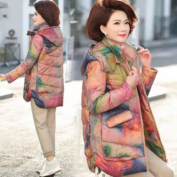 women's down & parkas 2021 women winter long hooded jacket female middle-aged loose outwear ladies plus size thick white duck coats e62, Black
women's down & parkas 2021 women winter long hooded jacket female middle-aged loose outwear ladies plus size thick white duck coats e62, Black