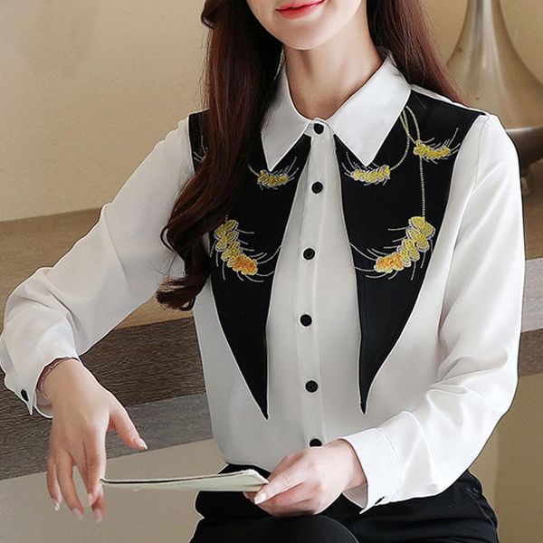 women's blouses & shirts blouse women 2021 korea fashion clothing ladies long sleeve print office lady casual vintage, White
women's blouses & shirts blouse women 2021 korea fashion clothing ladies long sleeve print office lady casual vintage, White