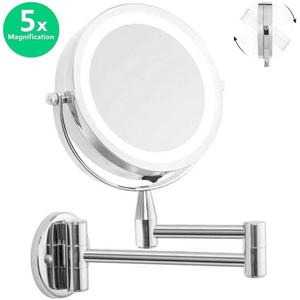 mirrors led double-sided magnifying makeup mirror, 6.0"15cm diameter 1x/5x adjustable wall mounted 360 rotating extendable swivel mirro
mirrors led double-sided magnifying makeup mirror, 6.0"15cm diameter 1x/5x adjustable wall mounted 360 rotating extendable swivel mirro
