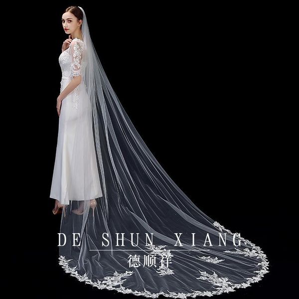 bridal veils selling est in stock long veil appliques 2021 veu de noiva longo wedding lace purfle, Black
bridal veils selling est in stock long veil appliques 2021 veu de noiva longo wedding lace purfle, Black