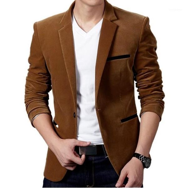 men's suits & blazers 2021 brand suit jackets solid slim fit single button dress men fashion casual corduroy blazer, White;black
men's suits & blazers 2021 brand suit jackets solid slim fit single button dress men fashion casual corduroy blazer, White;black
