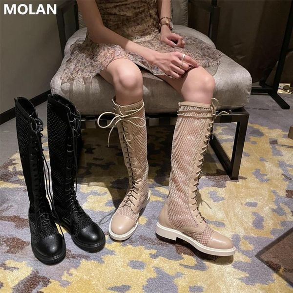 boots molan brand designer 2021 summer korean fashion air mesh knee high woman zip cross tie socofy ladies shoe dress, Black
boots molan brand designer 2021 summer korean fashion air mesh knee high woman zip cross tie socofy ladies shoe dress, Black