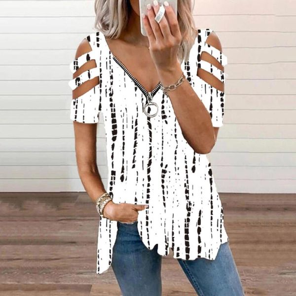 women's blouses & shirts zipper vintage blouse women v-neck collar color short sleeve fold casual plus size clothing, White
women's blouses & shirts zipper vintage blouse women v-neck collar color short sleeve fold casual plus size clothing, White