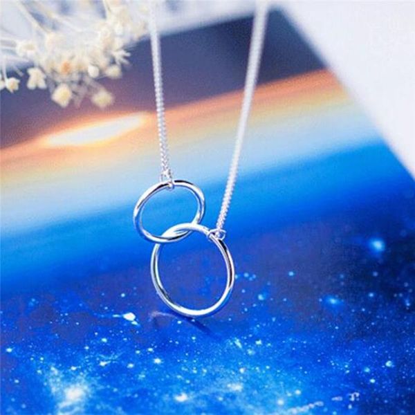 pendant necklaces personality double circle interlock clavicle short necklace for women fashion simple wedding bridal fine jewelry metal, Silver
pendant necklaces personality double circle interlock clavicle short necklace for women fashion simple wedding bridal fine jewelry metal, Silver