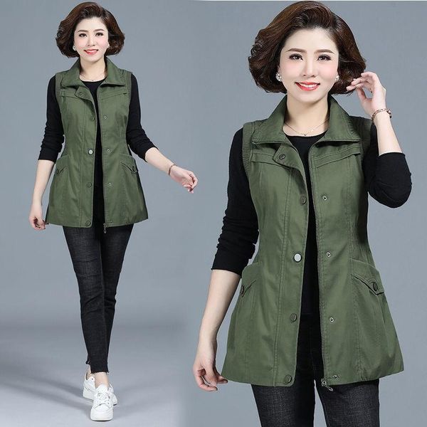 women's vests spring autumn middle-aged mother vest waistcoat jacket plus size slim sleeveless coat solid casual zipper outwear, Black;white
women's vests spring autumn middle-aged mother vest waistcoat jacket plus size slim sleeveless coat solid casual zipper outwear, Black;white