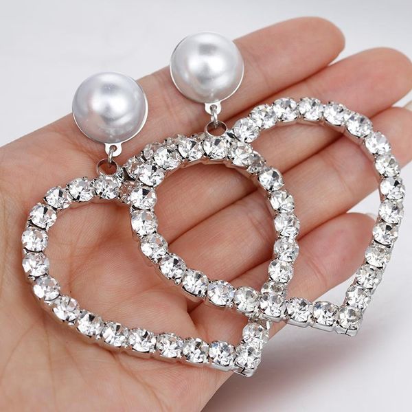 dangle & chandelier lifefontier luxury shining rhinestone love heart pendant earrings big imitation pearl drop women wedding jewelry, Silver
dangle & chandelier lifefontier luxury shining rhinestone love heart pendant earrings big imitation pearl drop women wedding jewelry, Silver