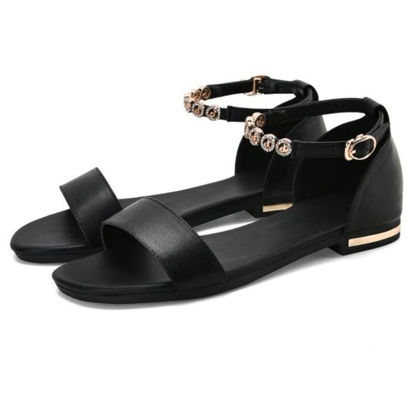 fanyuan sandals large size 31-46 summer women buckle genuine leather shoes flat with ladies, Black
fanyuan sandals large size 31-46 summer women buckle genuine leather shoes flat with ladies, Black