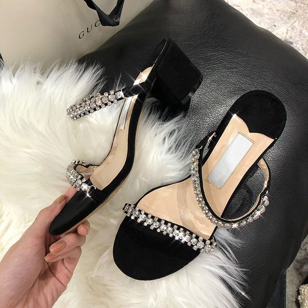 slippers rhinestone word with thick heel women 2021 summer outdoor dance party ladies sandals luxuey designer woman shoes, Black
slippers rhinestone word with thick heel women 2021 summer outdoor dance party ladies sandals luxuey designer woman shoes, Black