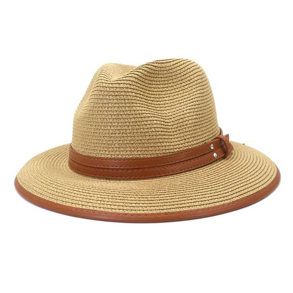 wide brim hats straw women men solid belt khaki white black summer outdoor sun protection big jazz caps beach casual, Blue;gray
wide brim hats straw women men solid belt khaki white black summer outdoor sun protection big jazz caps beach casual, Blue;gray