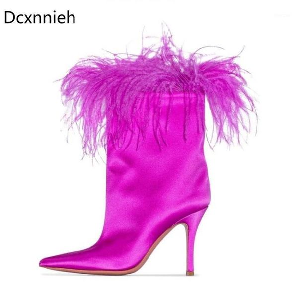 boots pointed toe feather ankle women silk thin high heels woman big size 43eu ladies party performan1, Black
boots pointed toe feather ankle women silk thin high heels woman big size 43eu ladies party performan1, Black