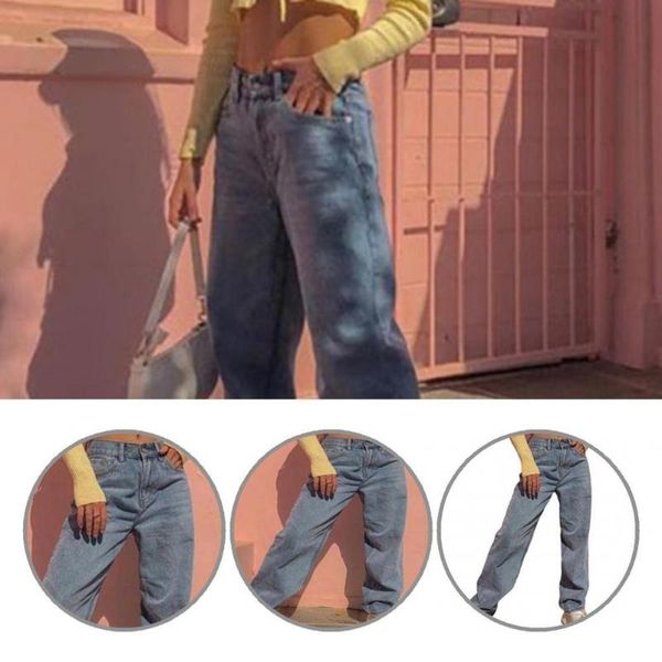 women's jeans straight hip hop style women high waist casual long for going out, Blue
women's jeans straight hip hop style women high waist casual long for going out, Blue