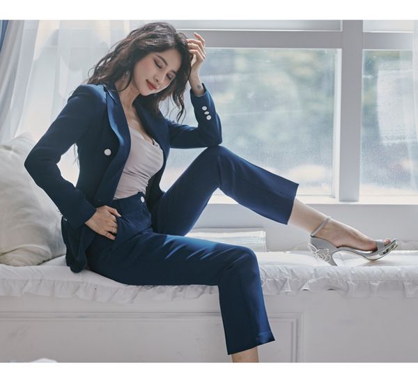 women's two piece pants blazer set double button slim jacket high waist autumn winter notched collar ol style pant suits vskx, White
women's two piece pants blazer set double button slim jacket high waist autumn winter notched collar ol style pant suits vskx, White