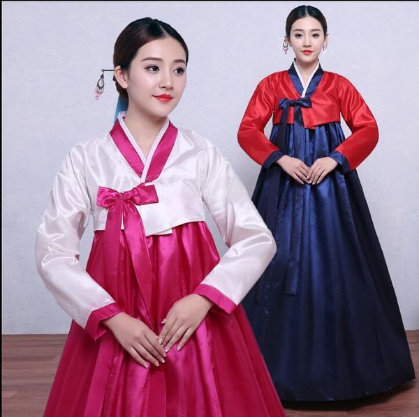 woman hanbok korean dress dance costume women oriantal ethnic clothing, Red 
woman hanbok korean dress dance costume women oriantal ethnic clothing, Red