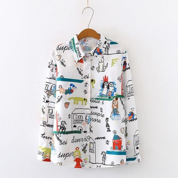women blouses shirts print single breasted blouse harajuku casual long sleeve shirt clothing cartoon character black women's &, White
women blouses shirts print single breasted blouse harajuku casual long sleeve shirt clothing cartoon character black women's &, White