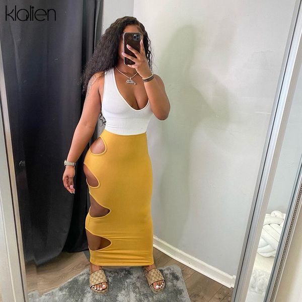 dresses fashion hollow out low chest v neck rib knit patchwork long dress women summer streetwear stretch casual dresses, Black;gray 
dresses fashion hollow out low chest v neck rib knit patchwork long dress women summer streetwear stretch casual dresses, Black;gray