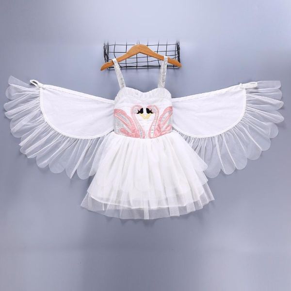 girl's dresses summer kids for girls dress the swan children lace wings angel vestido flamingo costume princess 8y, Red;yellow 
girl's dresses summer kids for girls dress the swan children lace wings angel vestido flamingo costume princess 8y, Red;yellow