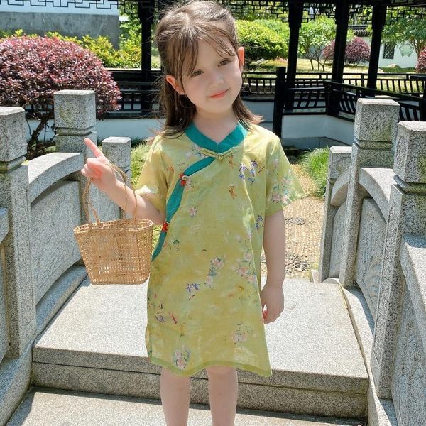 ethnic clothing 2021 2-11y chinese cheongsam for girls floral print hanfu dresses kids vintage qipao china princess summer linen blue green, Red
ethnic clothing 2021 2-11y chinese cheongsam for girls floral print hanfu dresses kids vintage qipao china princess summer linen blue green, Red