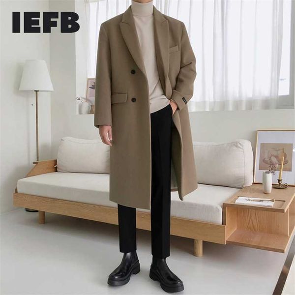 iefb men's british style korean fashion autumn winter woolen tweed loose coat pockets medium length thickened windbreaker 9y8449 211122, Black
iefb men's british style korean fashion autumn winter woolen tweed loose coat pockets medium length thickened windbreaker 9y8449 211122, Black