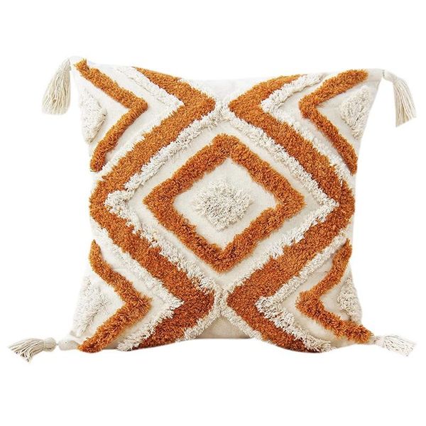 pillow case pillowcase with handmade tassel decoration woven tufted orange suitable for sofa bedroom
pillow case pillowcase with handmade tassel decoration woven tufted orange suitable for sofa bedroom