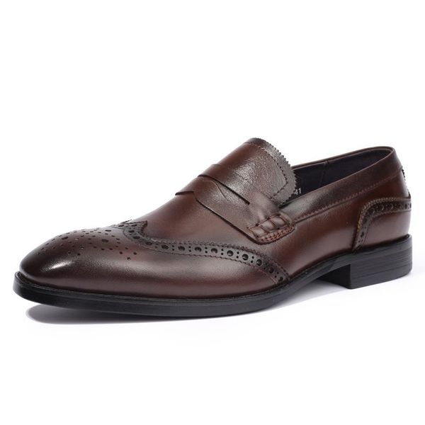 italian handmade shoes men's business formal leather carved lefu pennies square dress, Black
italian handmade shoes men's business formal leather carved lefu pennies square dress, Black