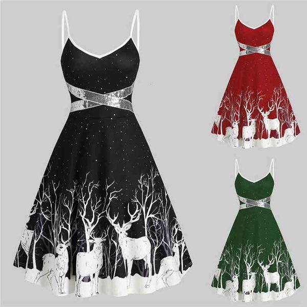 women derss christmas print winter party dresses sequin patchwork sleeveless dress deer skater club night dresses, Black;gray
women derss christmas print winter party dresses sequin patchwork sleeveless dress deer skater club night dresses, Black;gray