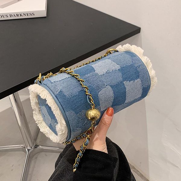 evening bags 2021denim cloth cylinder chain crossbody for women tassel edge canvas shoulder bag women's patchwork hobo handbag
evening bags 2021denim cloth cylinder chain crossbody for women tassel edge canvas shoulder bag women's patchwork hobo handbag