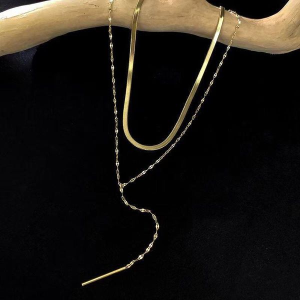 pendant necklaces luxury fashion titanium steel long tassel choker necklace cute double layer chain for women jewelry girl gift, Silver
pendant necklaces luxury fashion titanium steel long tassel choker necklace cute double layer chain for women jewelry girl gift, Silver