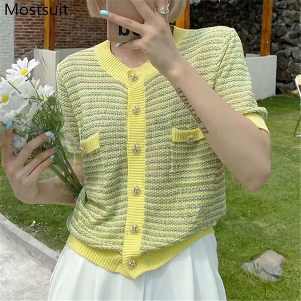 korean vintage knitted cardigan knitwear women short sleeve o-neck single breasted sweater elegant fashion ladies jumpers 210514, White
korean vintage knitted cardigan knitwear women short sleeve o-neck single breasted sweater elegant fashion ladies jumpers 210514, White