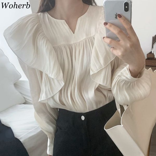 blusas mujer de moda korean chic shirts o-neck puff sleeve temperament blouses women ruffles pleated female 210417, White
blusas mujer de moda korean chic shirts o-neck puff sleeve temperament blouses women ruffles pleated female 210417, White