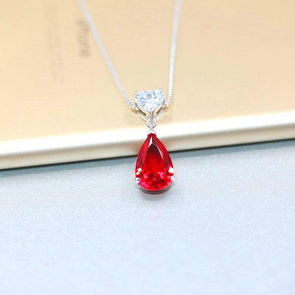 pendants 925 sterling silver sea blue crystal necklace female love heart-shaped ruby pendant ladies fashion accessories, Black
pendants 925 sterling silver sea blue crystal necklace female love heart-shaped ruby pendant ladies fashion accessories, Black
