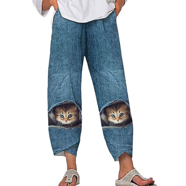women's pants & capris fashion comfortable cute cat printed high waist bloomers wide-leg pantalones de mujer, Black;white
women's pants & capris fashion comfortable cute cat printed high waist bloomers wide-leg pantalones de mujer, Black;white