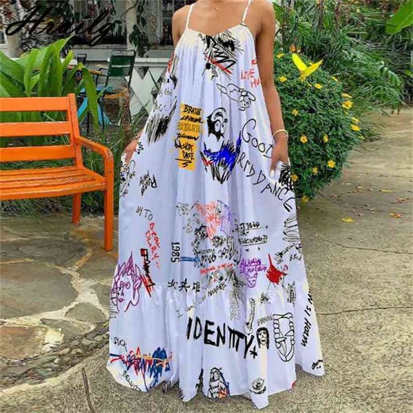 summer dress women print spaghetti strap sleeveless maxi dress fashion pocket loose plus size slip dress sukienki letnie 210331, Black;gray
summer dress women print spaghetti strap sleeveless maxi dress fashion pocket loose plus size slip dress sukienki letnie 210331, Black;gray