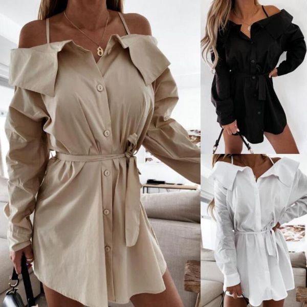 casual dresses solid color office ladies dress off shoulder for women strapless long sleeve party robe femme, Black;gray
casual dresses solid color office ladies dress off shoulder for women strapless long sleeve party robe femme, Black;gray