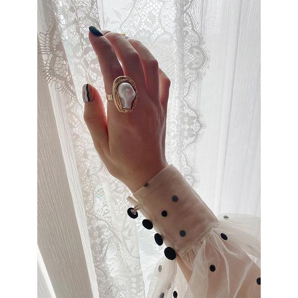 peri'sbox large imitation baroque pearl rings adjustable metal oval exaggerated trendy steampunk for women jewelry cluster, Golden;silver
peri'sbox large imitation baroque pearl rings adjustable metal oval exaggerated trendy steampunk for women jewelry cluster, Golden;silver