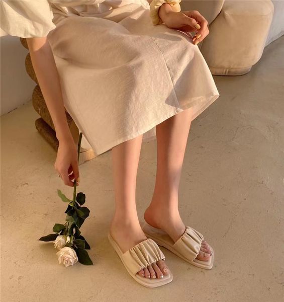 slippers arrival women's shoes for 2021 summer solid retro wrinkle female's sandals soft soled non-skid outside stylish women, Black
slippers arrival women's shoes for 2021 summer solid retro wrinkle female's sandals soft soled non-skid outside stylish women, Black