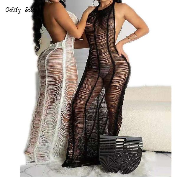 women's swimwear 2021 women summer solid color beach dress scoop neck outlet cover up items clothing bikini halter smock, White;black
women's swimwear 2021 women summer solid color beach dress scoop neck outlet cover up items clothing bikini halter smock, White;black