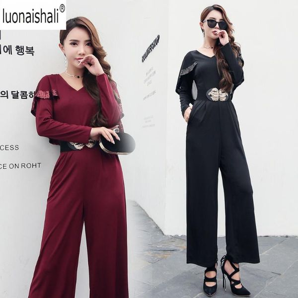 women's jumpsuits & rompers fashion party elegant back slit v neck sequined cloak long sleeve solid high waist maxi jumpsuit autumn wom, Black;white
women's jumpsuits & rompers fashion party elegant back slit v neck sequined cloak long sleeve solid high waist maxi jumpsuit autumn wom, Black;white
