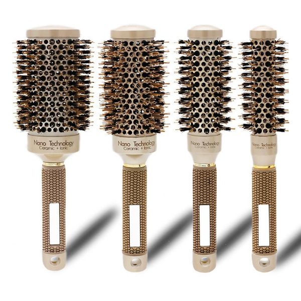 professional thermal ceramic ionic round barrel hair brush comb with boar bristle thin889 brushes, Silver
professional thermal ceramic ionic round barrel hair brush comb with boar bristle thin889 brushes, Silver