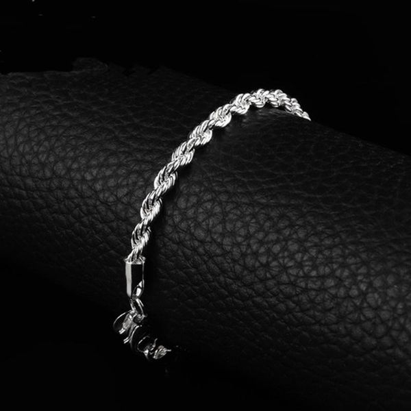 link, chain silver color threaded bracelet lobster claw clasp women braclet for men urban fashion jewelry accessories gift lover, Black
link, chain silver color threaded bracelet lobster claw clasp women braclet for men urban fashion jewelry accessories gift lover, Black