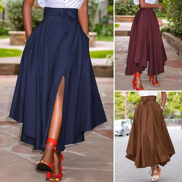 long maxi summer vintage womens skirts zipper high waist a line solid irregular beach faldas saia s, Black
long maxi summer vintage womens skirts zipper high waist a line solid irregular beach faldas saia s, Black