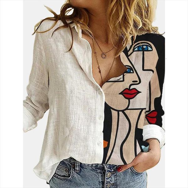 portrait print turn down womens shirt collar button autumn long sleeve lady casual plus size vintage blouses, White
portrait print turn down womens shirt collar button autumn long sleeve lady casual plus size vintage blouses, White