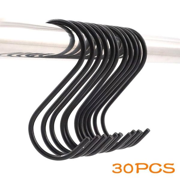 hooks stainless steel 30pcs black s shaped kitchen type for hanging pans pots bag towels housekeeping sturdy & rails
hooks stainless steel 30pcs black s shaped kitchen type for hanging pans pots bag towels housekeeping sturdy & rails