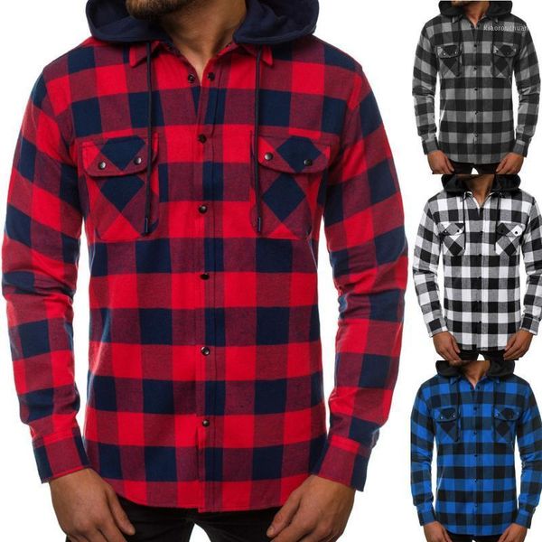 men's hoodies & sweatshirts 2021 spring plaid hooded shirt tooling pocket removable hat casual long sleeve style collar length(cm), Black
men's hoodies & sweatshirts 2021 spring plaid hooded shirt tooling pocket removable hat casual long sleeve style collar length(cm), Black