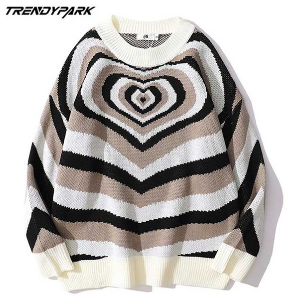 men's pullovers sweaters creative stripes heart knitted streetwear oversized harajuku o neck knitwear men clothing 220108, White;black
men's pullovers sweaters creative stripes heart knitted streetwear oversized harajuku o neck knitwear men clothing 220108, White;black