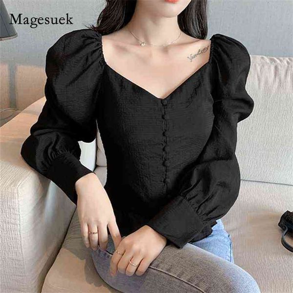 autumn fashion cardigan korean style slim fit blouse women long puff sleeve solid black v-neck shirts blusas mujer 10952 210518, White
autumn fashion cardigan korean style slim fit blouse women long puff sleeve solid black v-neck shirts blusas mujer 10952 210518, White